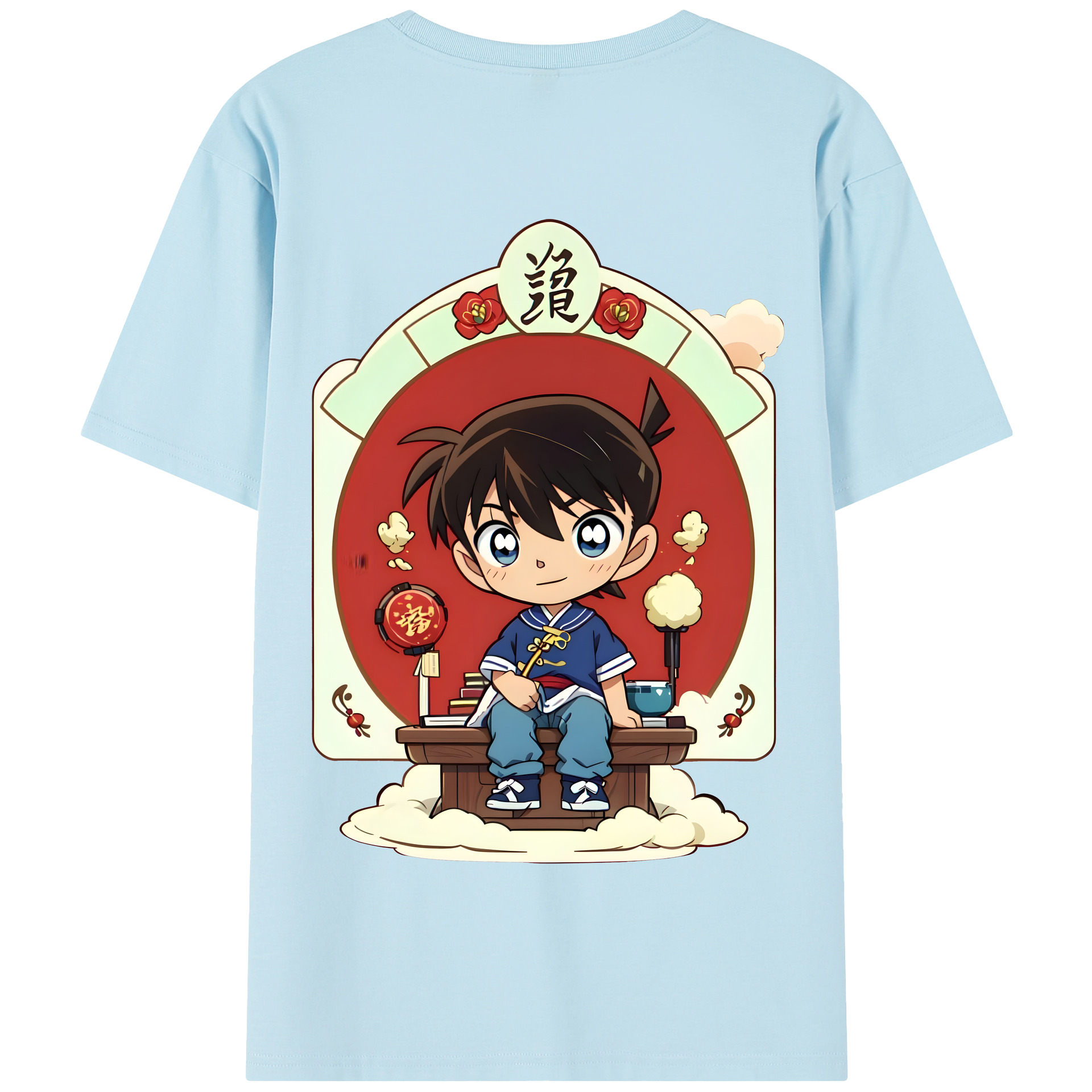 （画像用） 名探偵コナン 江戸川 コナン Detective Conan Conan Edogawa 綿100％半袖Tシャツ（背面プリント）